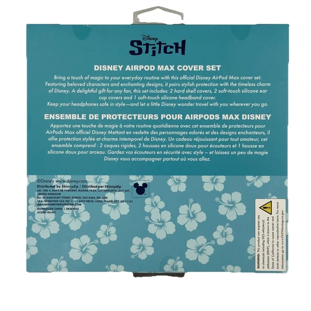 Disney Stitch AirPod‎ Max Cover Set Flowers Hearts Winky Face New In Box